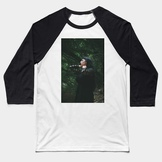 Look for me in the white forest, hiding in a hollow tree... Baseball T-Shirt by britneyrae